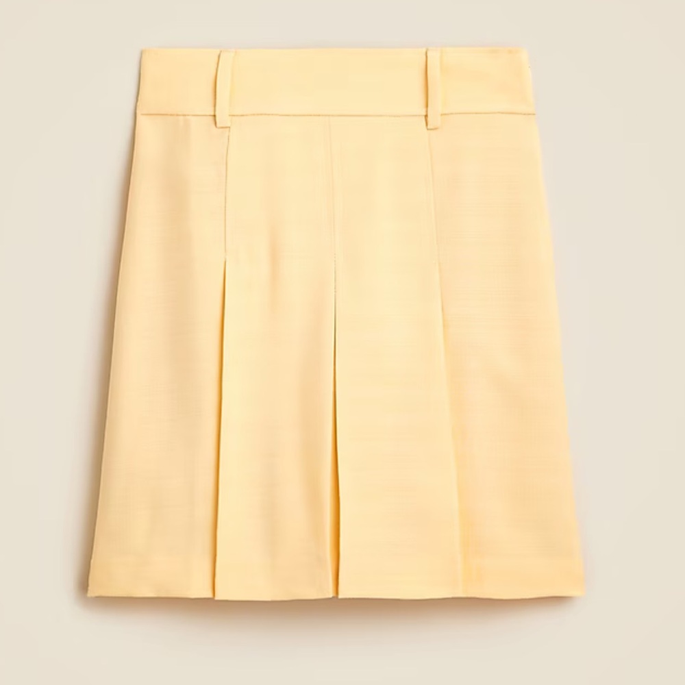 J. Crew Pleated knee-length skirt in luster canvas